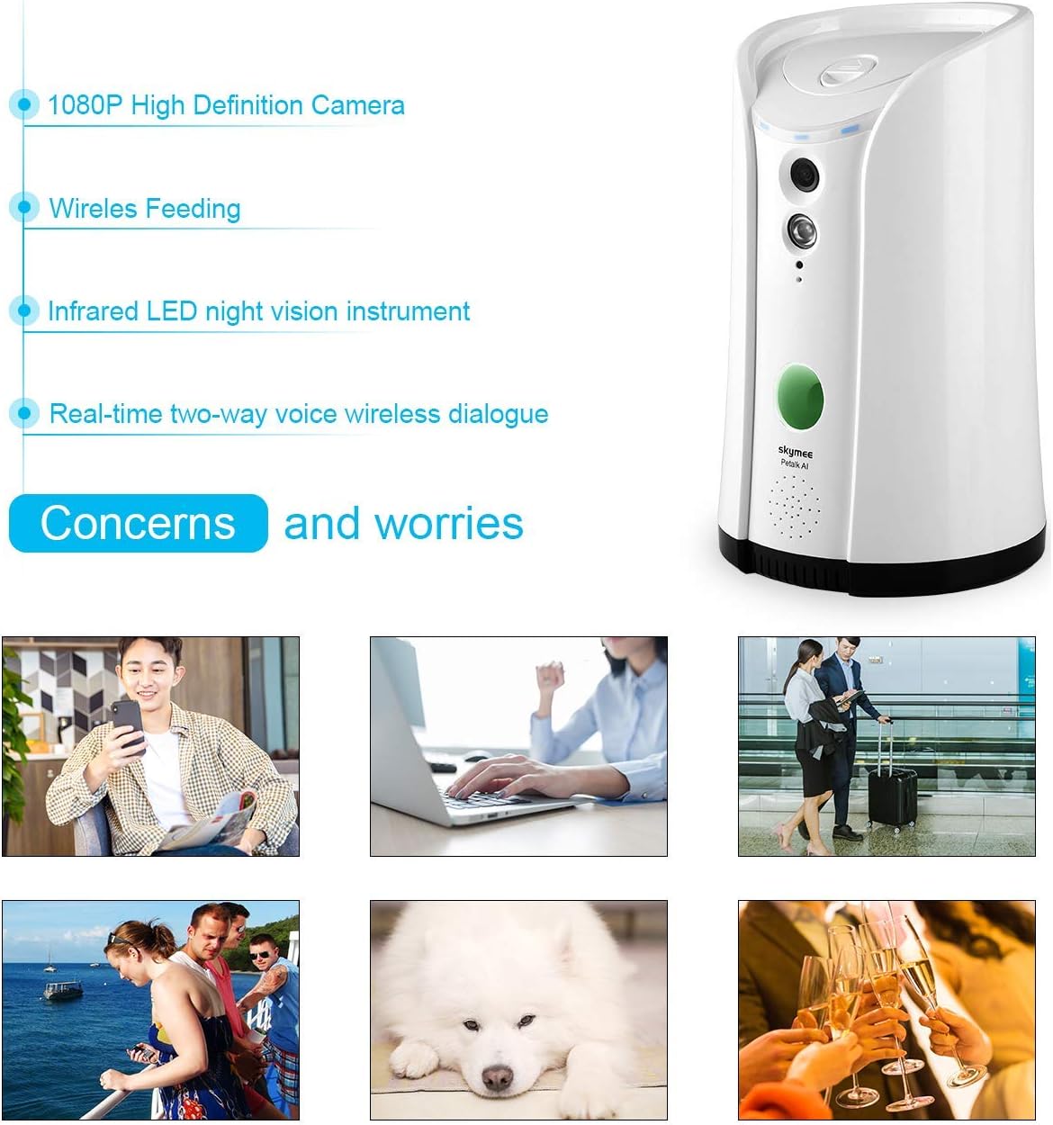 Dog Camera Treat Dispenser with Two-Way Audio and Night Vision Y332