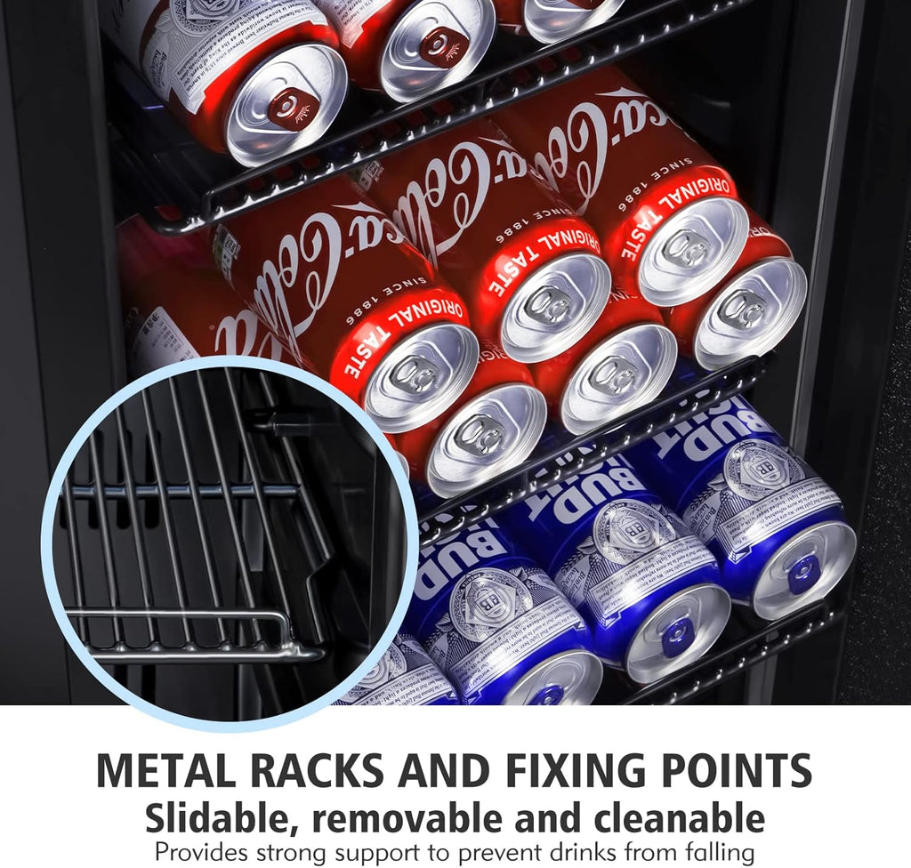 Stainless Steel Under Counter Beverage Refrigerator, 130 Cans, French Door Z1095