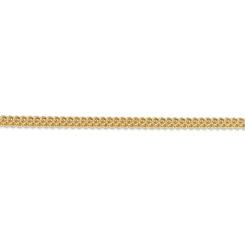14kt Yellow Gold 3mm Semi-Solid Franco Chain 24 inch Lobster Clasp K2671