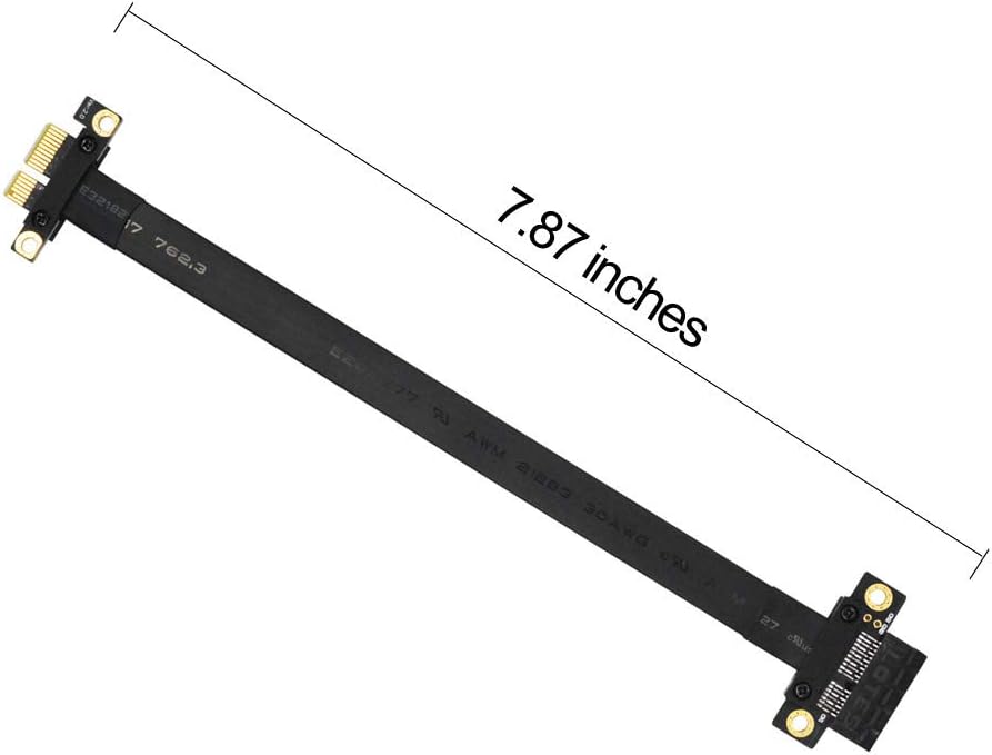 PCI-e 36PIN 1X Extender Extension Cable with Gold-Plated Connector (180 Degree 20cm) Pack of 2 Y70076