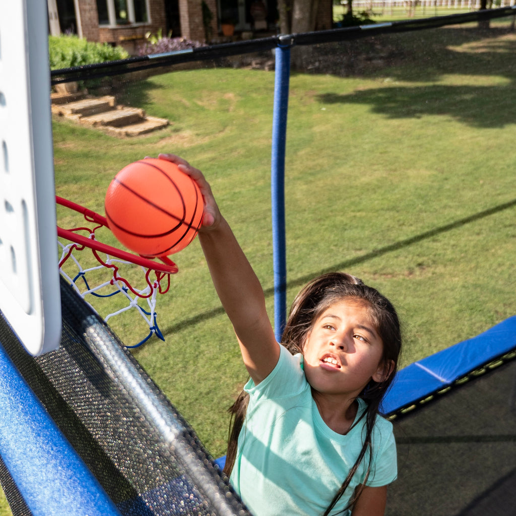 10' x 15' Rectangle Trampoline with 2 Basketball Hoop and Safety Pad X1496