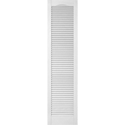18 inch W x 44 inch H Vinyl Louver Shutters, Bright White, Per Pair Z542702