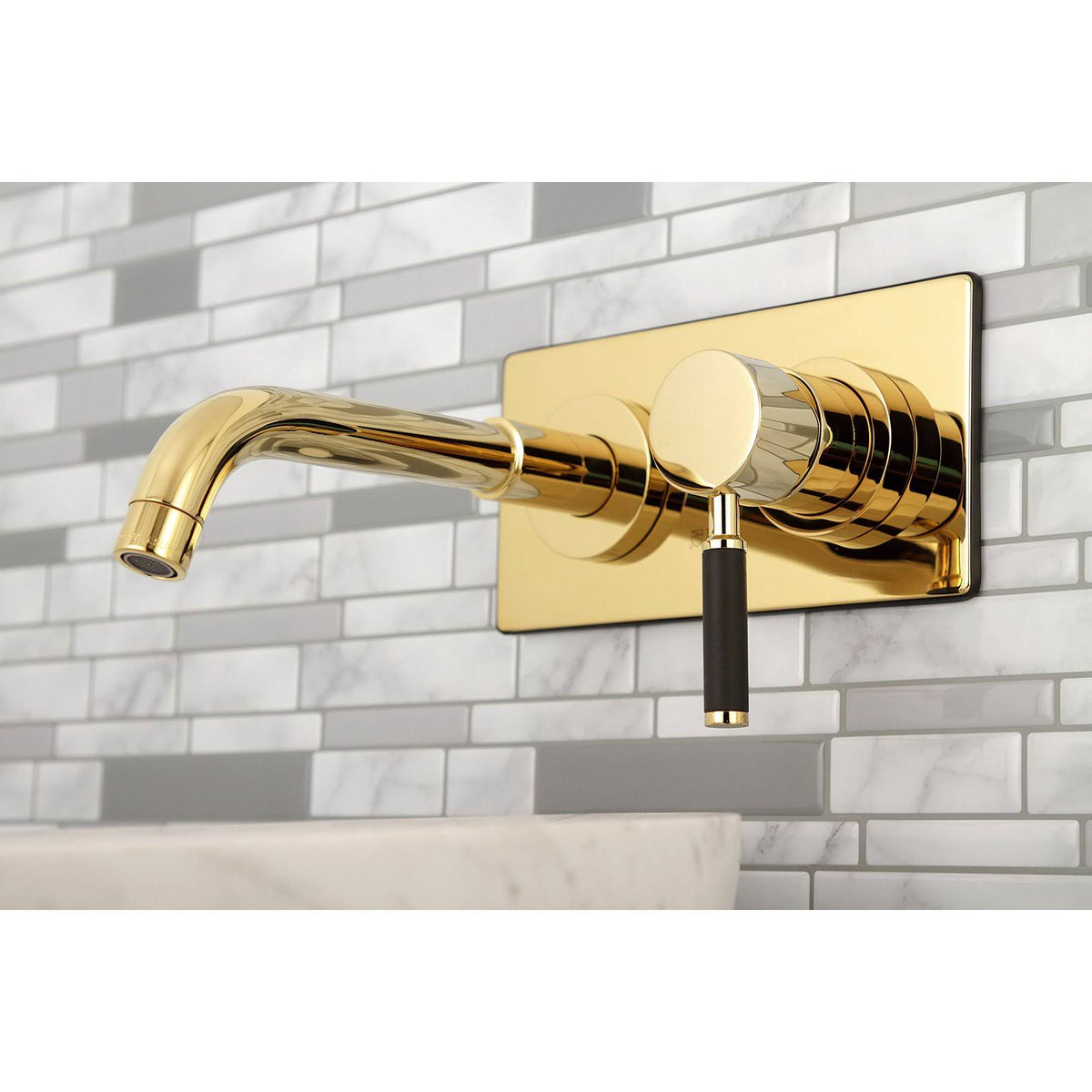 Polished Brass Wall Mount Bathroom Faucet Z7278