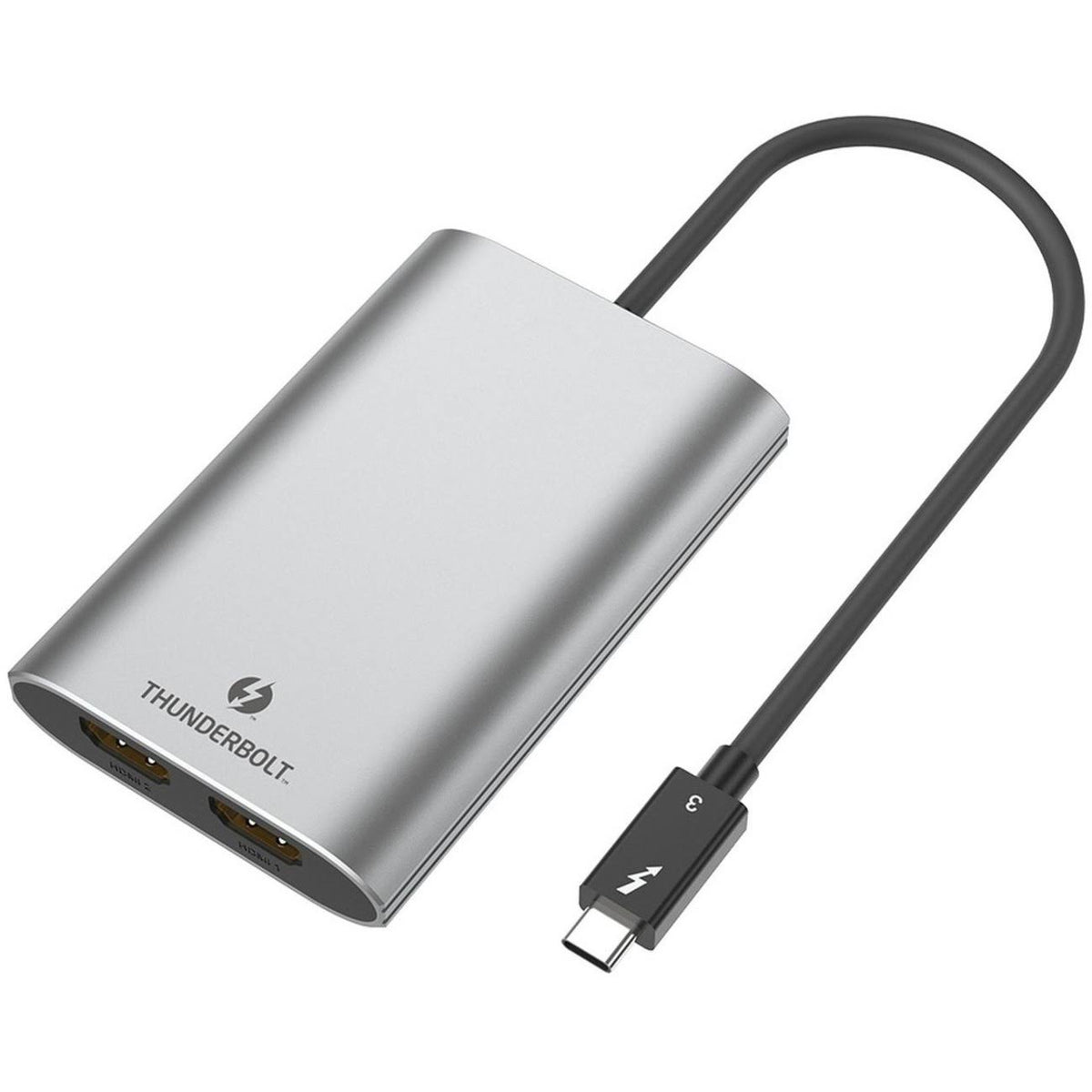 Type-C Thunderbolt to Dual HDMI Display Adapter 4K60Hz Gray 1.4 ft Y54686