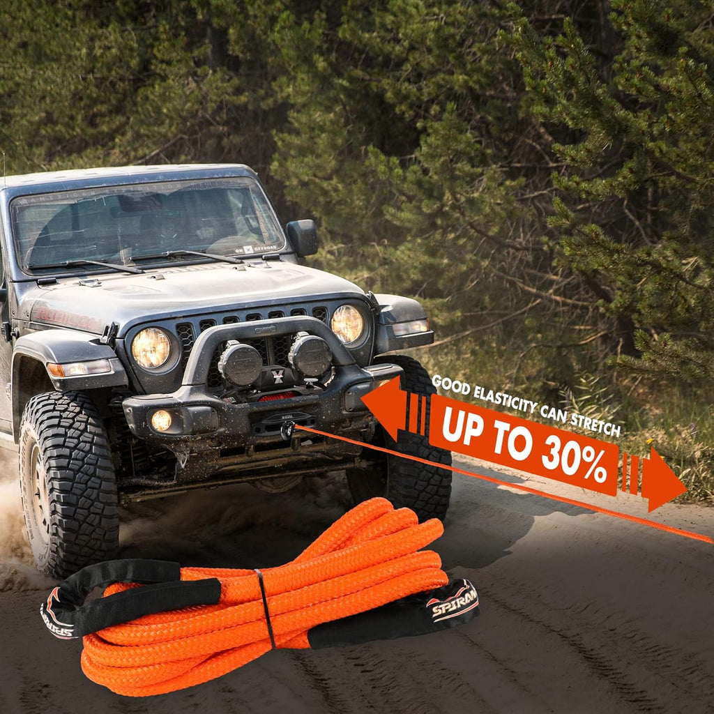 3/4" x 30' Kinetic Recovery Tow Rope, Orange, 27600lbs, Pack of 2 F71386