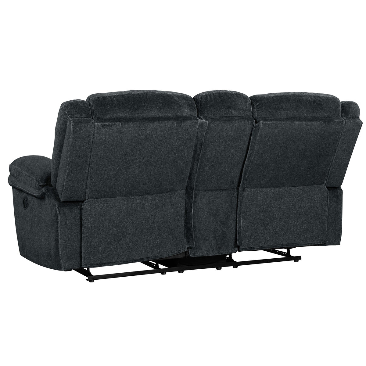 Dark Blue Manual Reclining Sofa with Storage K864028