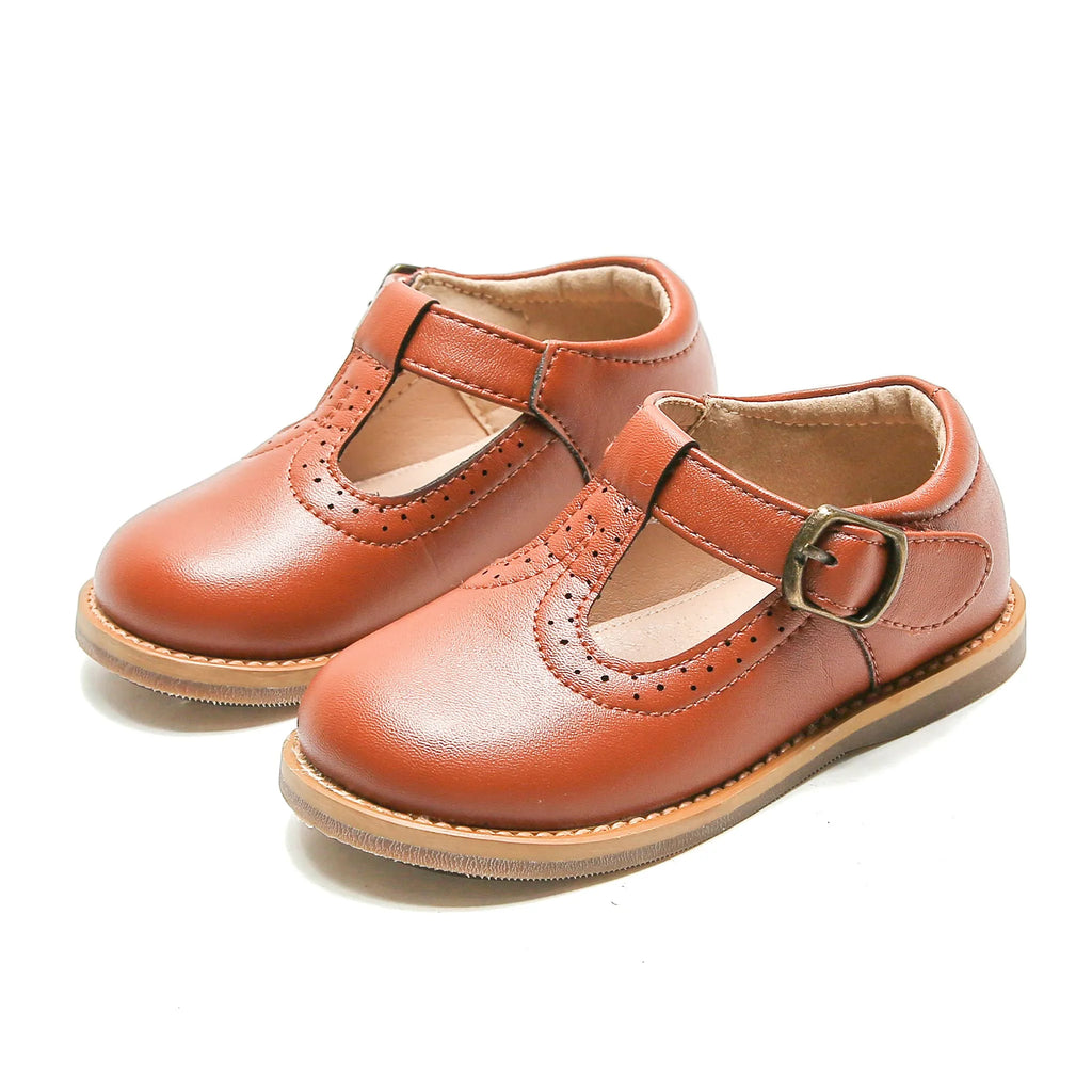 Girl's T-Strap Mary Jane Flat Dress Shoe P57955