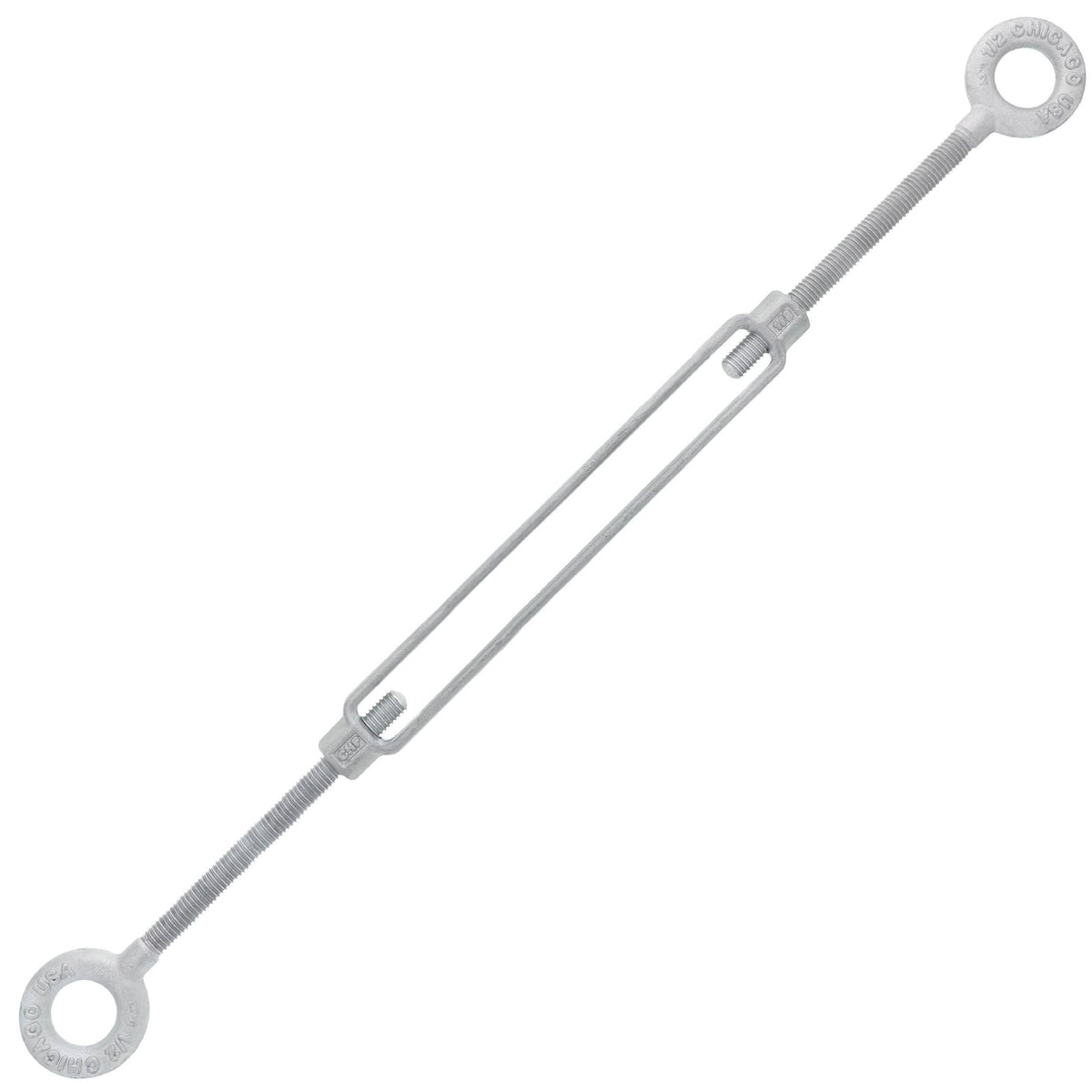 1/2 x 9 Hot Dip Galvanized Eye x Eye Turnbuckle A361