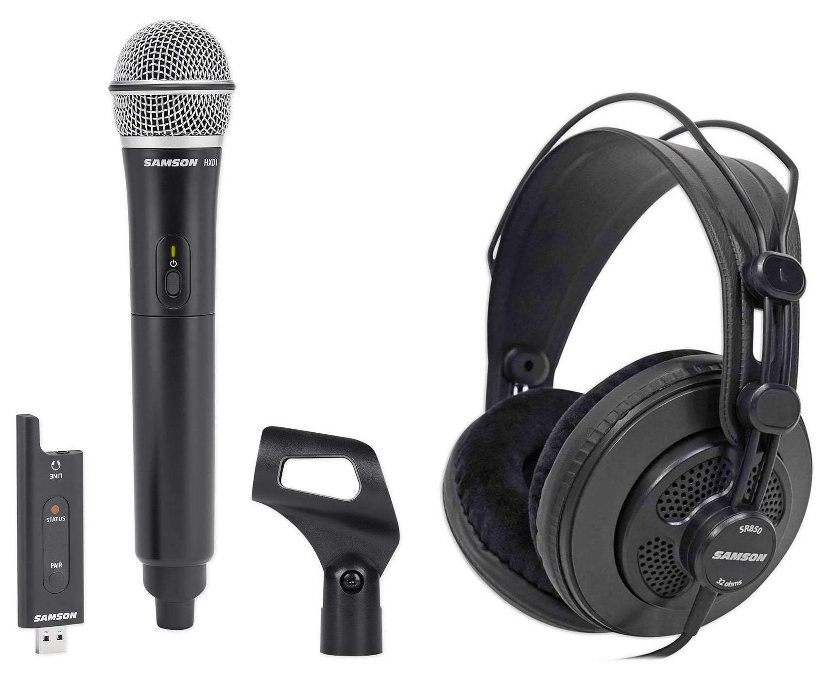 Wireless USB Podcasting Microphone with Mic Clip and Headphones X83430