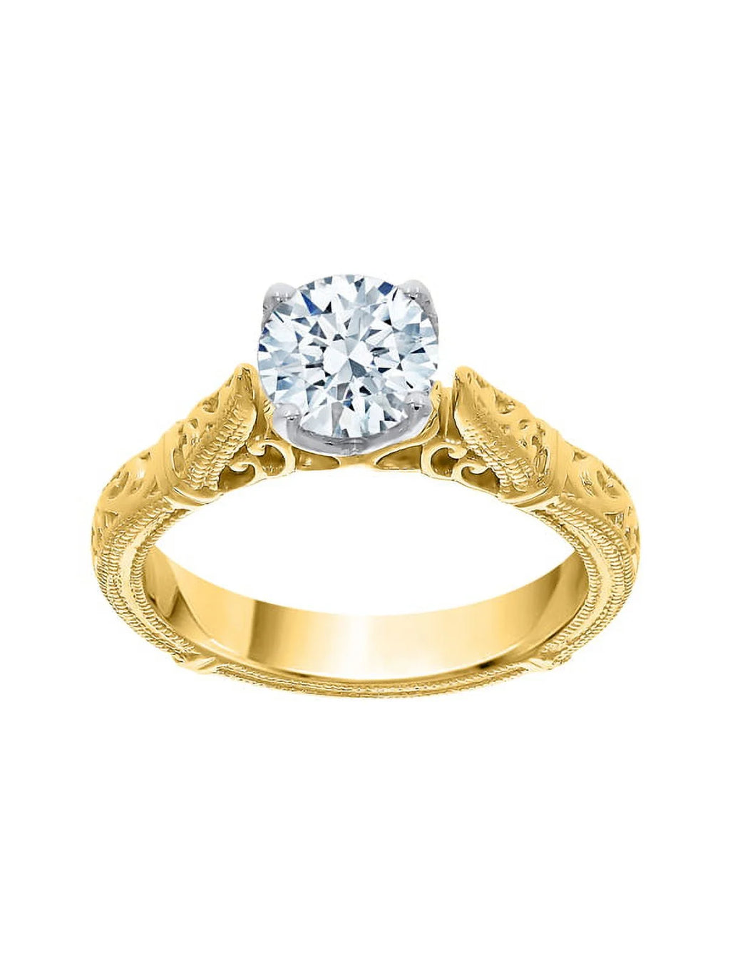 10K Gold Diamond Solitaire Engagement Ring H634