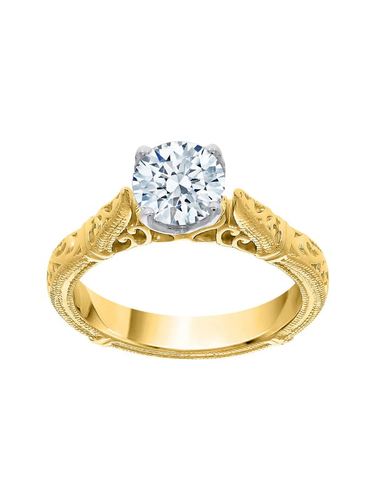 10K Gold Diamond Solitaire Engagement Ring H634