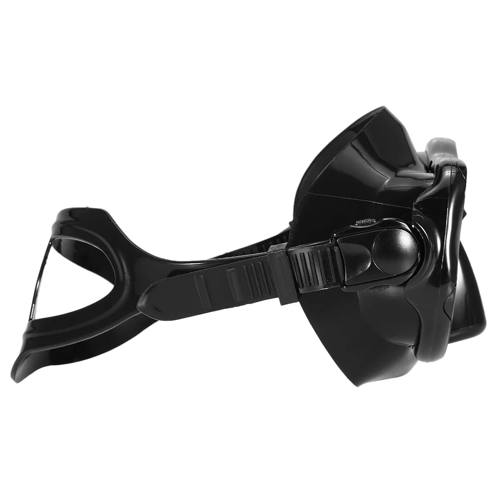 Freediving Snorkel Set with Tempered Glass Lens Goggles H730422