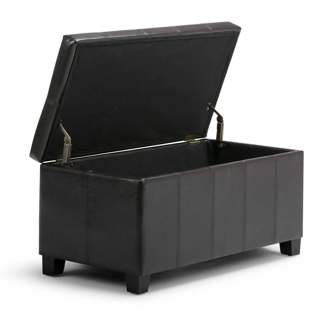 Distressed Gray Taupe Storage Ottoman Bench C53587