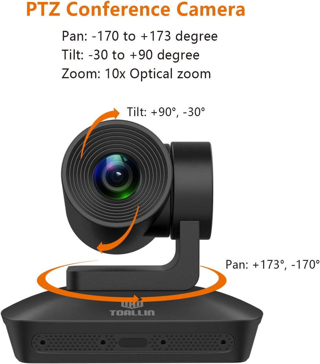 HD 1080P PTZ Conference Room Camera with 4 Microphones Array, 10X Optical Zoom V435