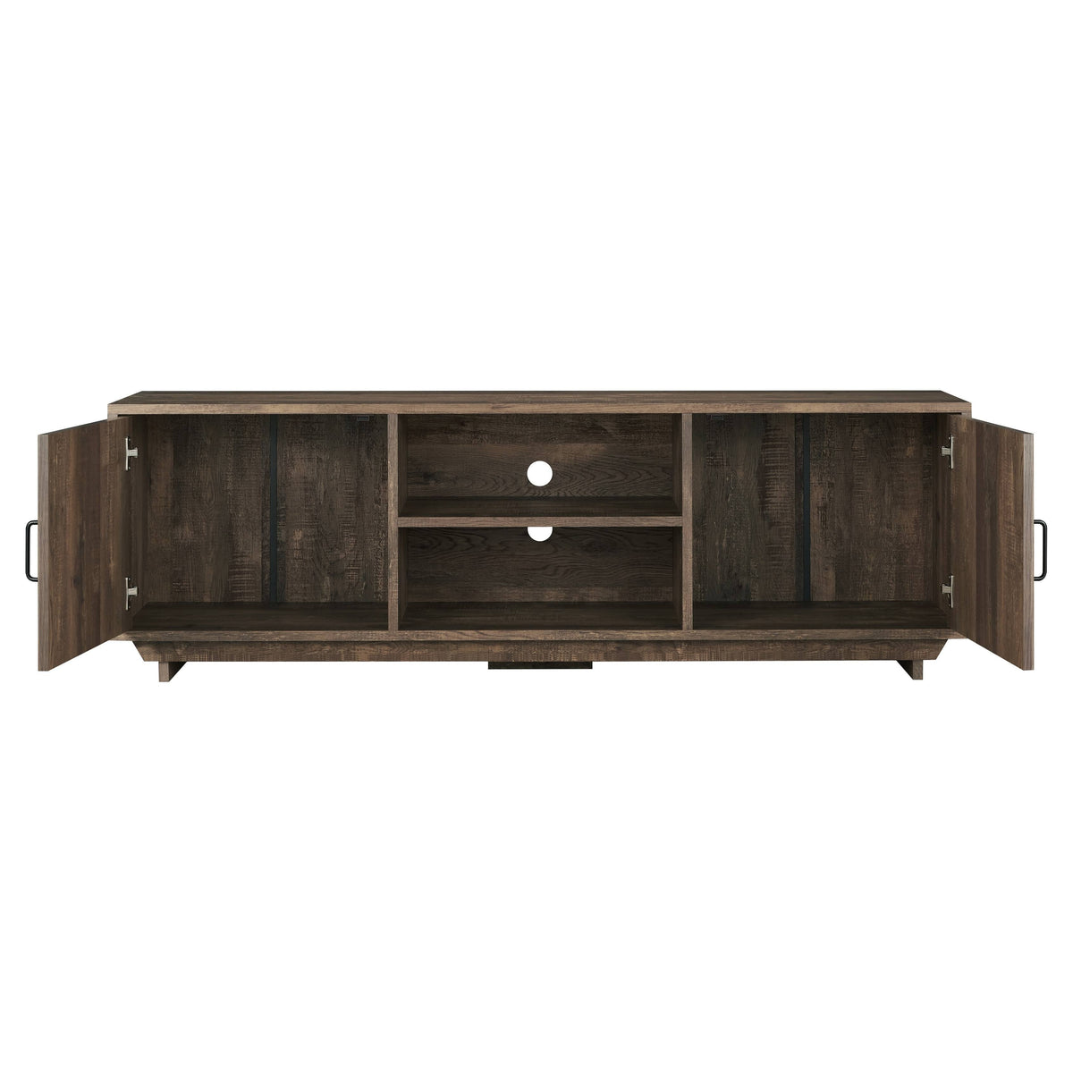 Rustic Reclaimed Oak Brown 63-inch TV Stand with Storage A7576