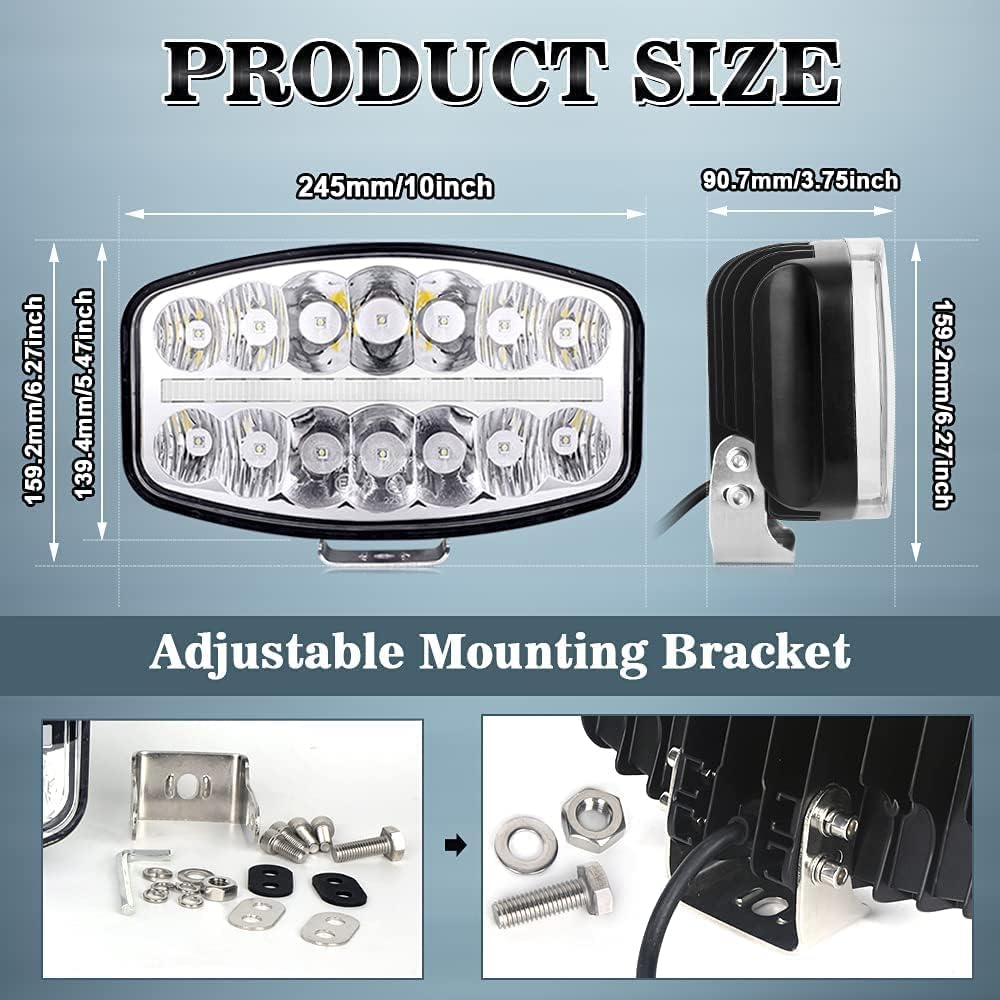 80W LED Work Light Spot Flood Combo with DRL High Low Beam Q74001