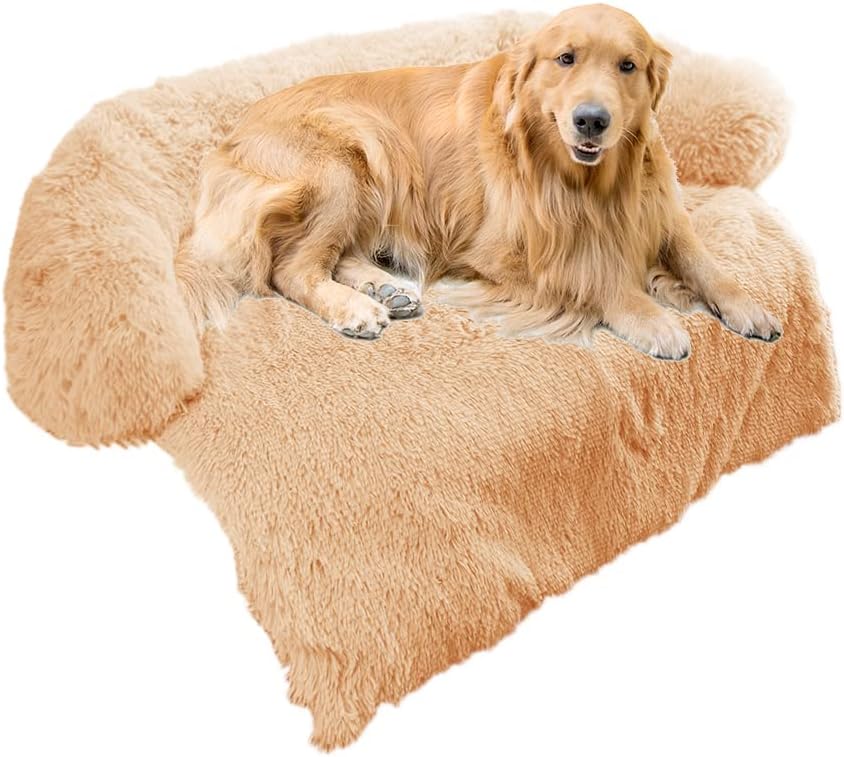 Small Light Grey Plush Dog Bed with Removable Washable Cover E8791