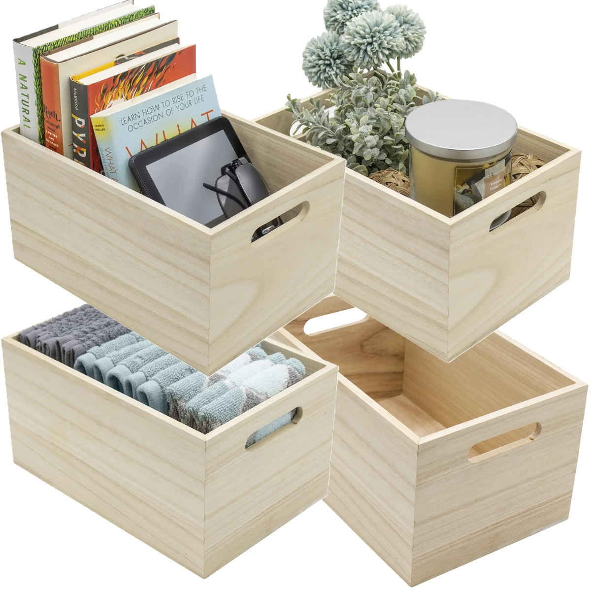 Unfinished Wood Crates 4-Pack M7816