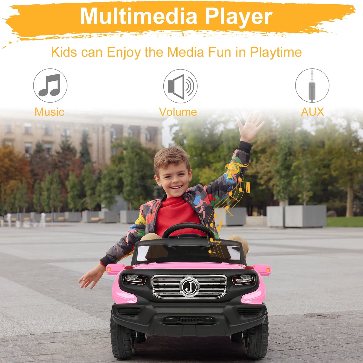 Pink Kids Ride on Car Electric Truck with Remote Control G81107