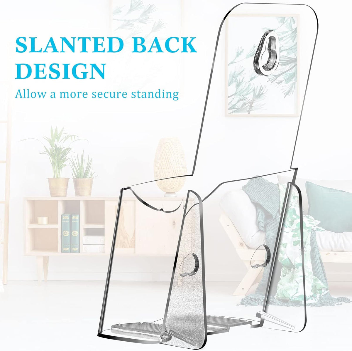 Clear Acrylic Brochure Holder with Adhesive Hooks, Pack of 2 F945