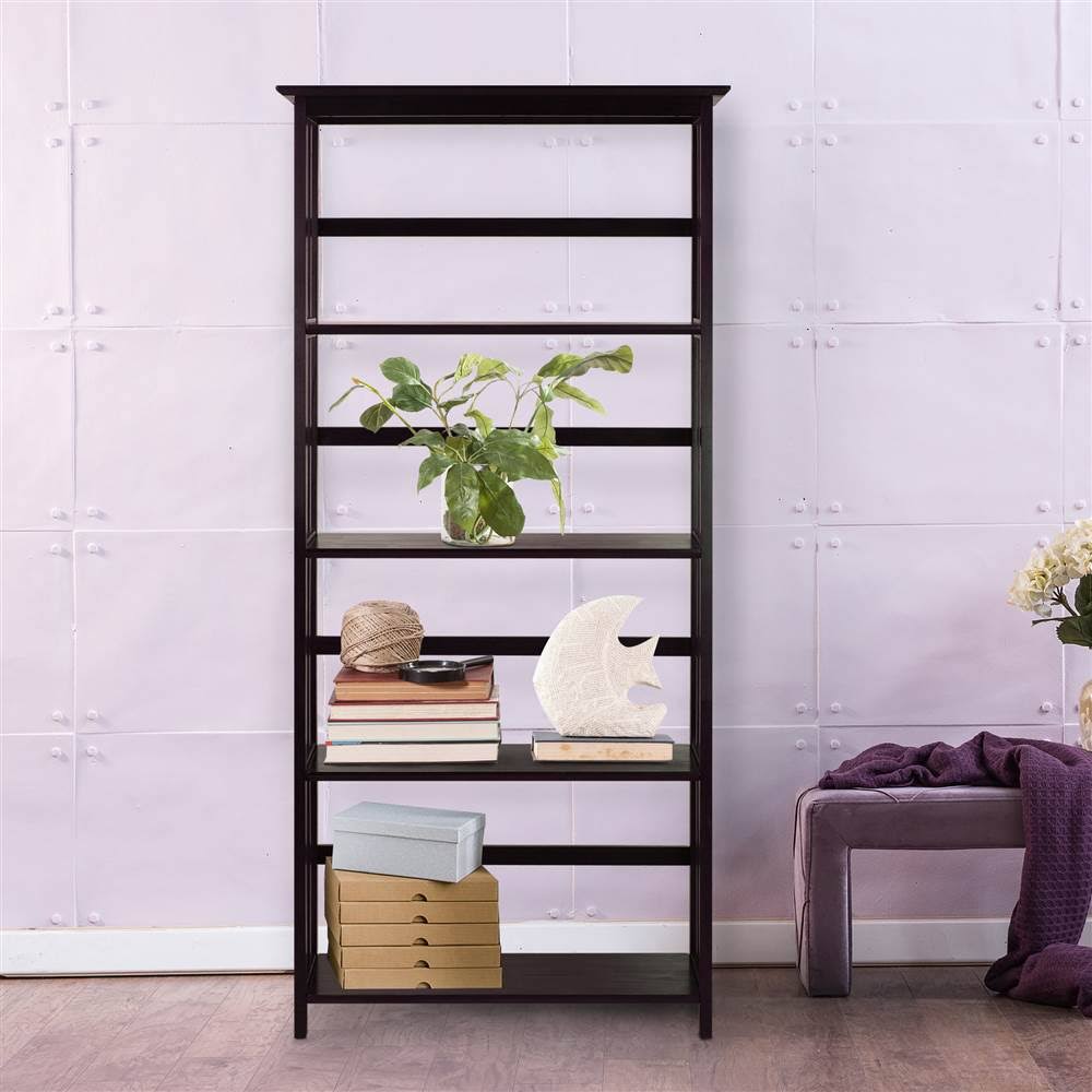 Espresso 5-Shelf Bookcase D9038
