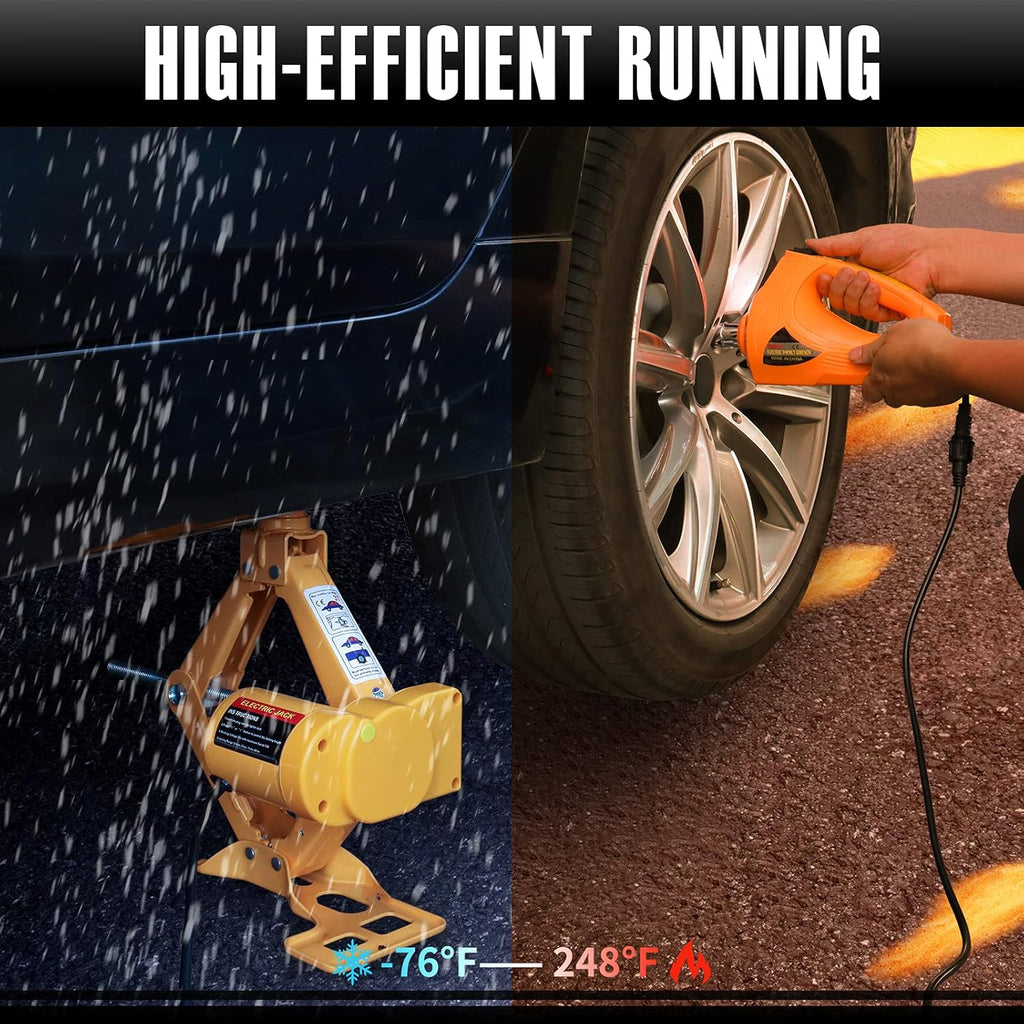 Electric Car Jack 3 Ton 12V Scissor Car Jack with Impact Wrench E792