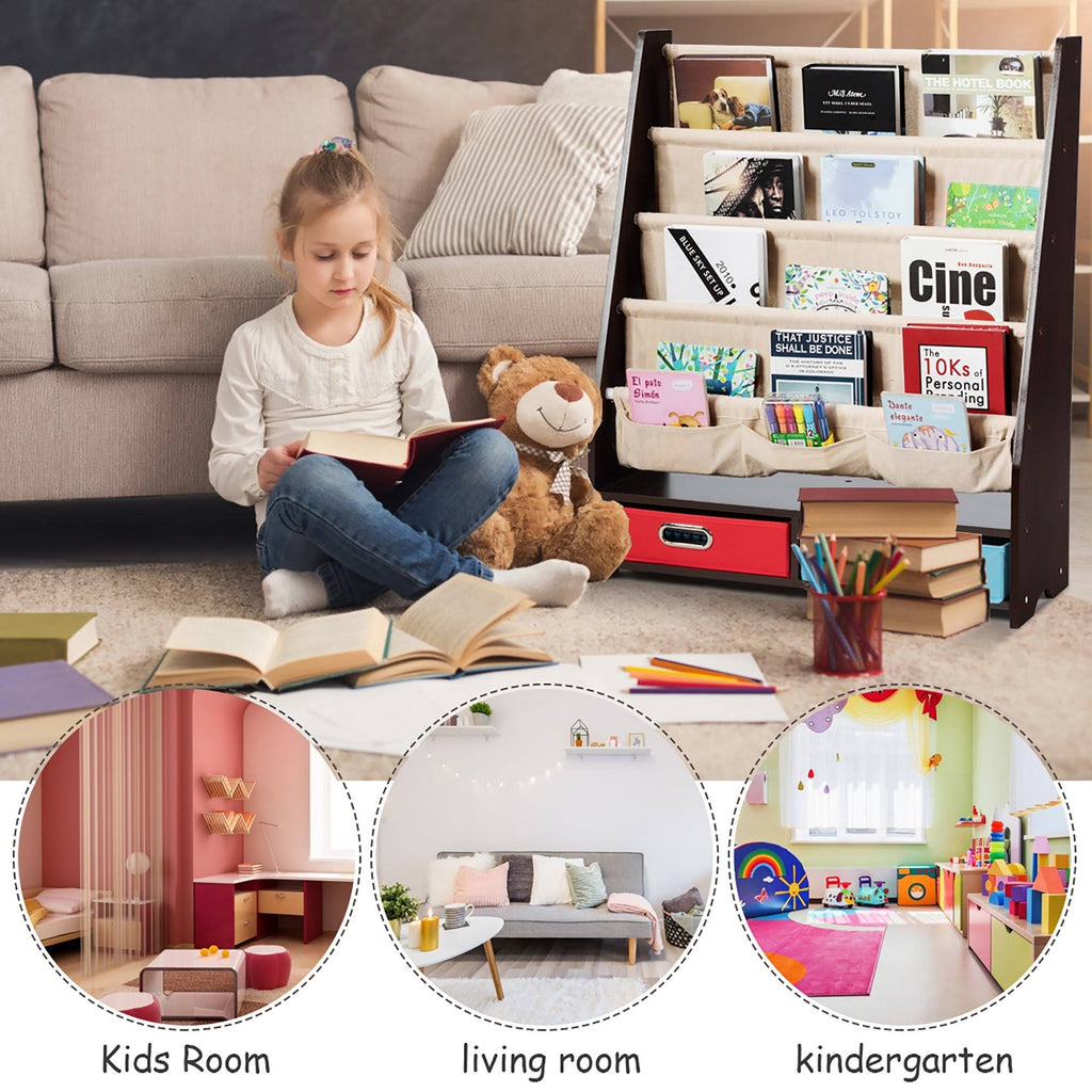 Beige Kids Book Rack Storage Bookshelf R4696