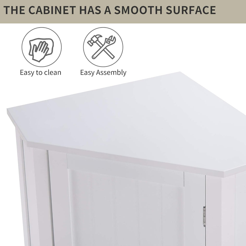 White Triangular Storage Cabinet Q7865