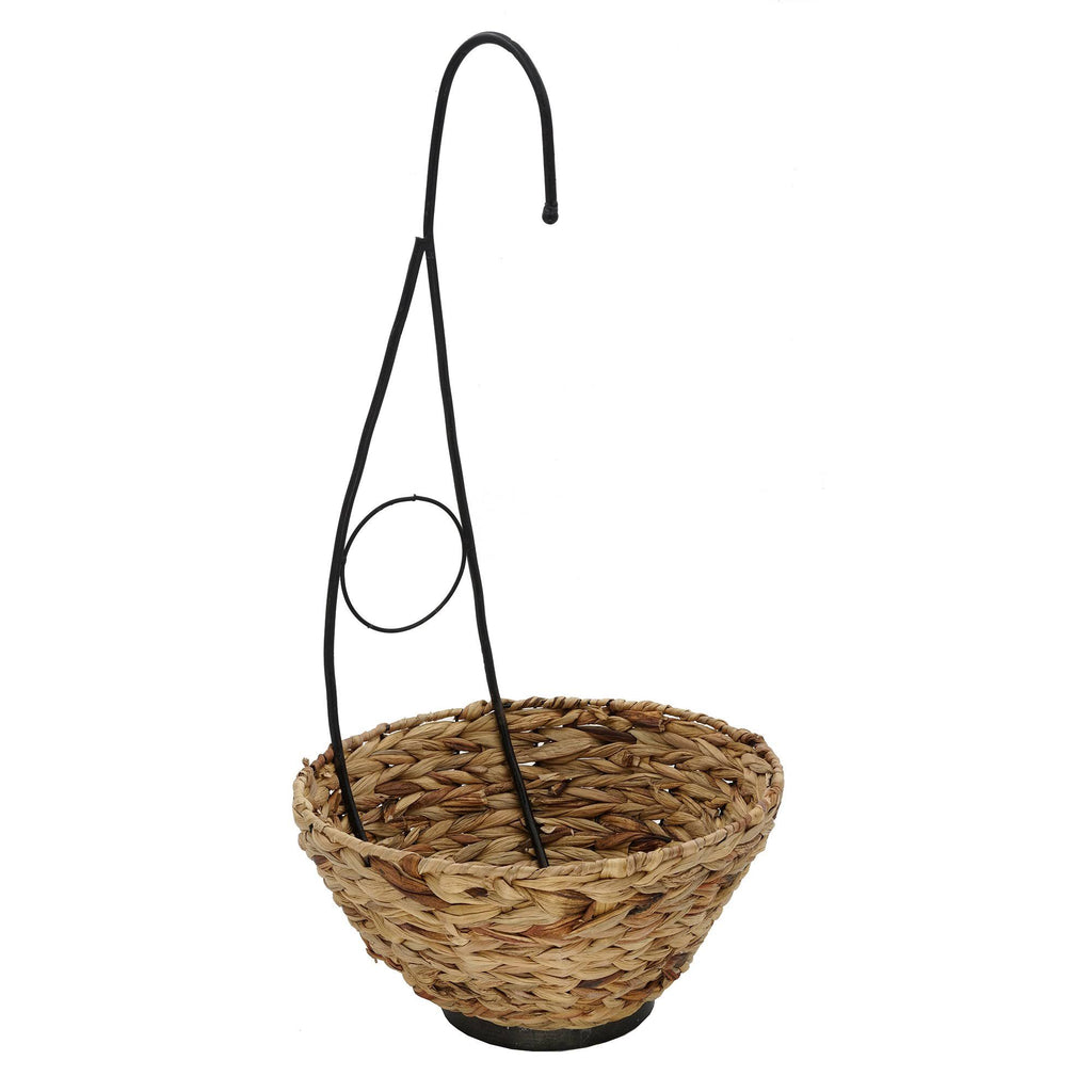 Artificial Morning Glory Hanging Plant in White Basket Z16204