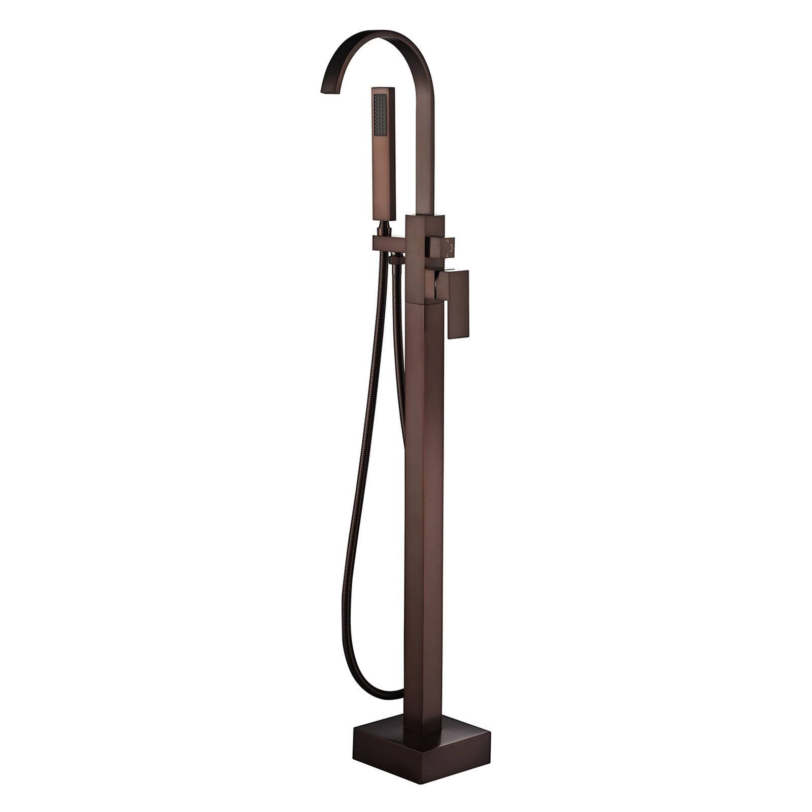 Oil Rubbed Bronze Gooseneck Tub Faucet with Hand Shower O199246