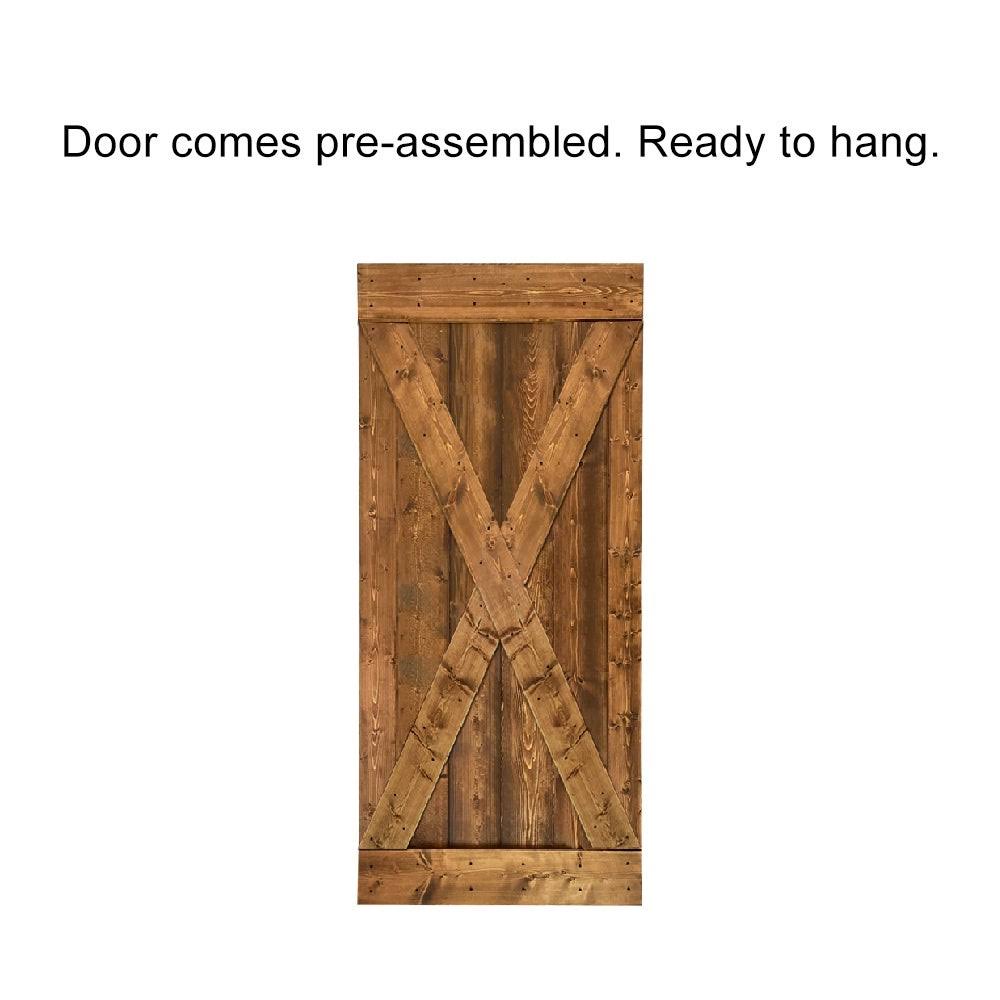 Charcoal Black Stained Wood Interior Sliding Barn Door with Hardware Kit T87324