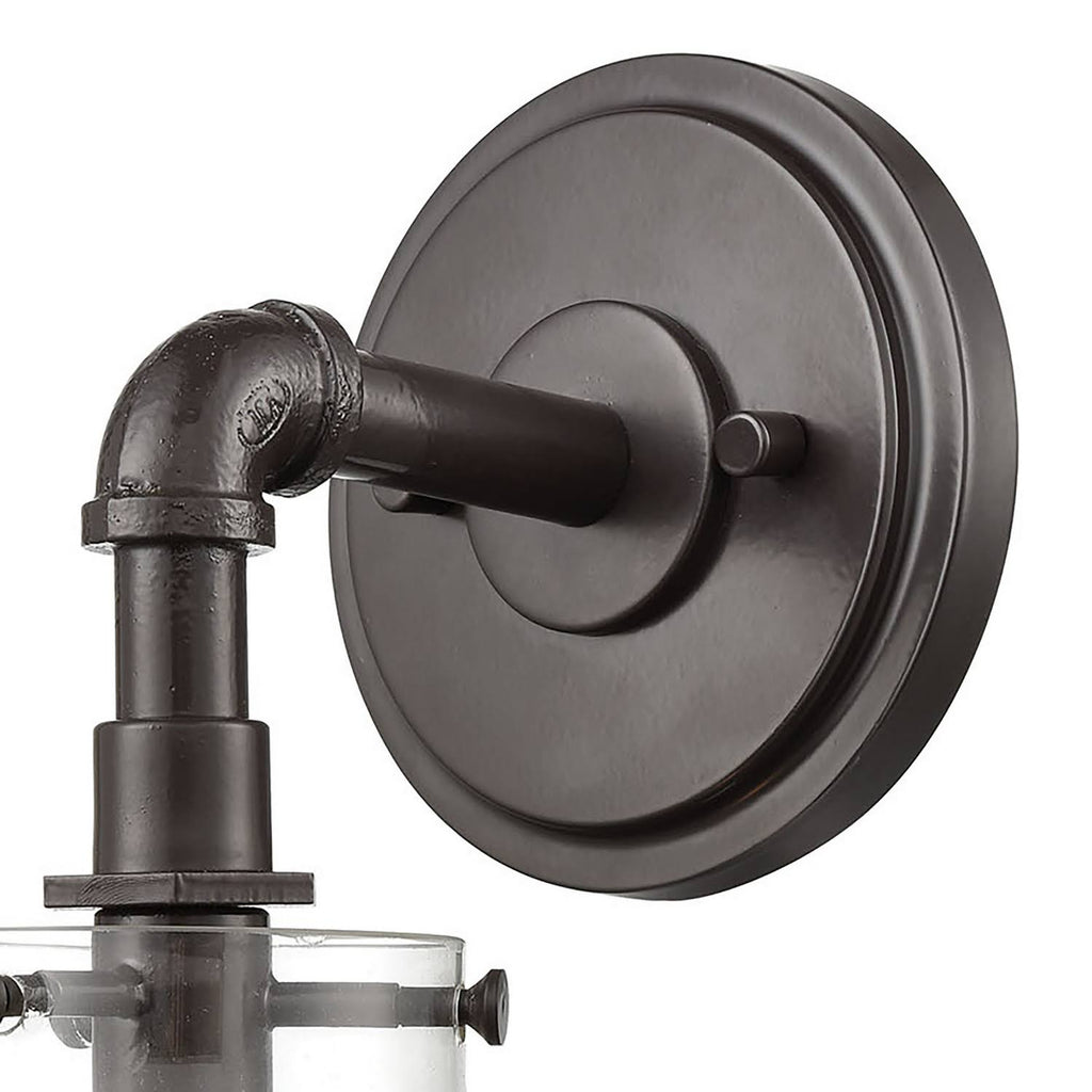 Oil Rubbed Bronze 1-Light Sconce with Clear Glass M528