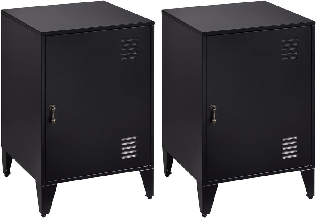 Grey Metal Night Stand with 1 Door T610608
