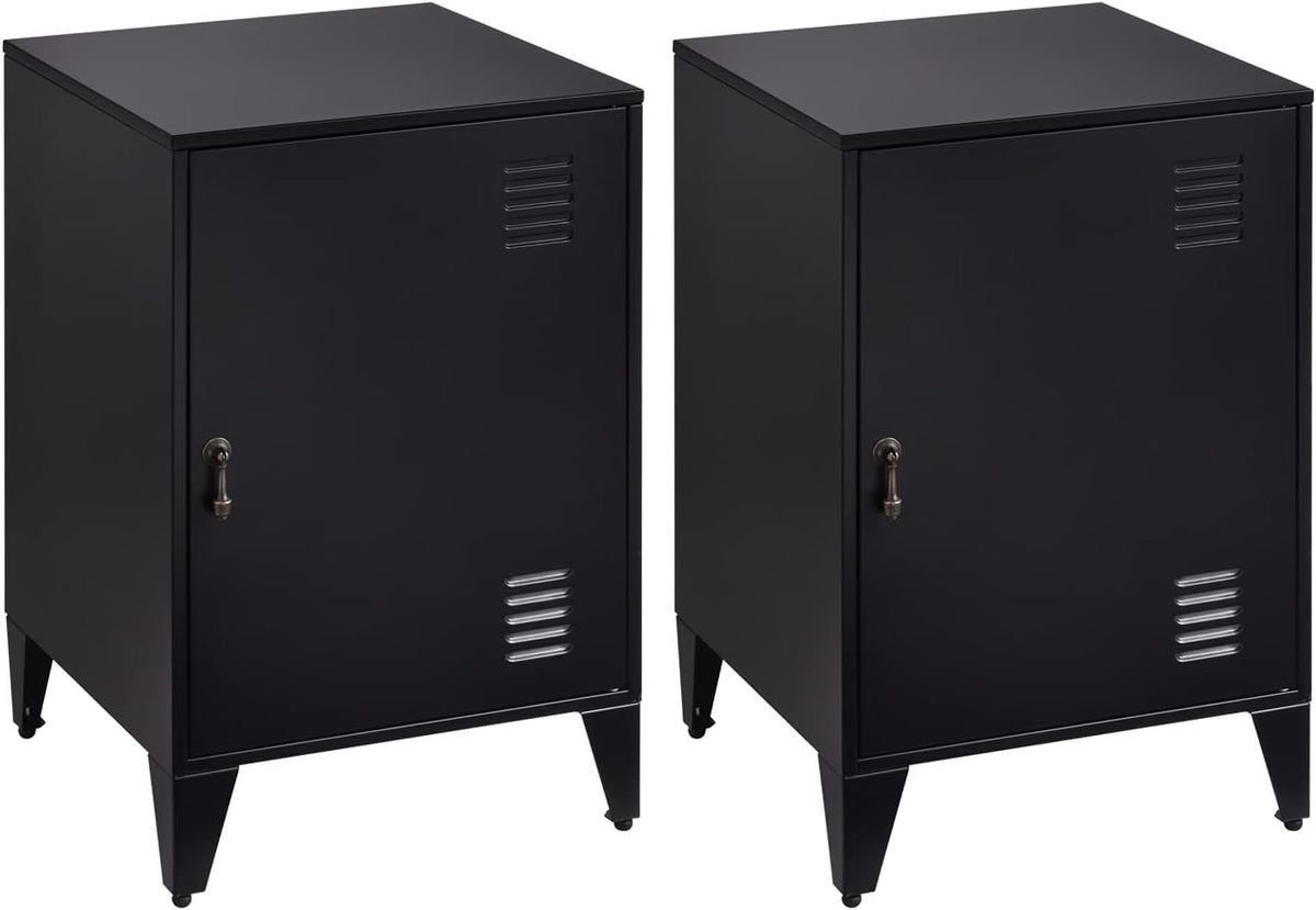 Grey Metal Night Stand with 1 Door T610608